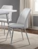 Weizor Side Chair (Set-2); White PU &amp; Chrome (2Pc/1Ctn) 77152