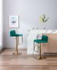 SUPERJARE Bar Stools - Swivel Barstool Chairs with Back; Modern Pub Kitchen Counter Height; velvet; ( 1pc/ctn )
