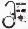 Single handle pull down kitchen sensor faucet High quality spool Lead-free copper material; Black