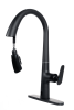 Single handle pull down kitchen sensor faucet High quality spool Lead-free copper material; Black