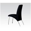 Pervis Side Chair (Set-2) in Black PU &amp; Chrome 71112