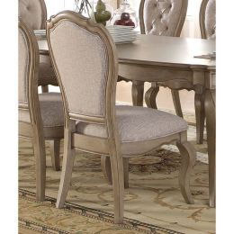 Chelmsford Side Chair (Set-2) in Beige Fabric &amp; Antique Taupe 66052