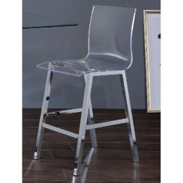 Nadie Counter Height Chair (Set-2) in Clear Acrylic &amp; Chrome 72592