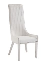 Gianna Dining Chair (Set-2); White PU &amp; Stainless Steel 72473