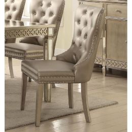 Kacela Side Chair (Set-2) in PU &amp; Champagne 72157