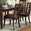 Keenan Side Chair (Set-2) in Brown Microfiber &amp; Dark Walnut 60257