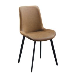 Abiram Side Chair (Set-2) in Brown PU DN01029