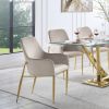Barnard Side Chair (Set-2) in Gray Velvet &amp; Mirrored Gold Finish DN00220