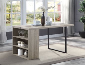 Patwin Dinning Table; Rustic Oak &amp; Black Finish DN00401
