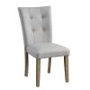 Charnell Side Chair (Set-2) in Gary PU &amp; Oak Finish DN00554