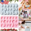 2PCS Silicone Mold 18 Cavities Non-Stick Egg Bunny Baking Tool Easter Xmas Party Decor