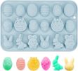 2PCS Silicone Mold 18 Cavities Non-Stick Egg Bunny Baking Tool Easter Xmas Party Decor