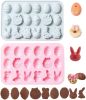 2PCS Silicone Mold 18 Cavities Non-Stick Egg Bunny Baking Tool Easter Xmas Party Decor