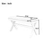 TOPMAX Farmhouse Rustic Wood Kitchen Upholstered Dining Bench; Brown+ Beige