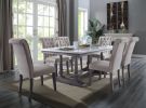Yabeina Dining Table ; Marble Top &amp; Gray Oak Finish 73265