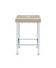 Raine Counter High Stool; Beige Velvet & Chrome Finish 74007