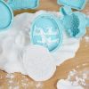 8PCS 3D Biscuit Cutter Plastic Non-Stick Bunny Egg Cookie Stamp Xmas Party Deco