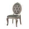 Northville Side Chair (Set-2) in PU &amp; Antique Silver 66922