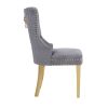 Simba Gold 2 Piece Dinning Chair Finish with Velvet Fabric in Dark Gray