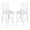 Nadie Counter Height Chair (Set-2) in Clear Acrylic &amp; Chrome 72592