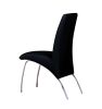 Pervis Side Chair (Set-2) in Black PU &amp; Chrome 71112