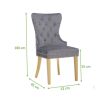 Simba Gold 2 Piece Dinning Chair Finish with Velvet Fabric in Dark Gray