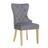 Simba Gold 2 Piece Dinning Chair Finish with Velvet Fabric in Dark Gray