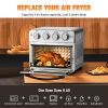 Toaster Oven Air Fryer Combo;  Countertop Convection Oven with 4 Accessories & Recipes;  Easy Clean;  Stainless Steel;  Silver
