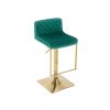 SUPERJARE Bar Stools - Swivel Barstool Chairs with Back; Modern Pub Kitchen Counter Height; velvet; ( 1pc/ctn )