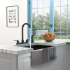 Double Handle Kitchen Faucet with Side Sprayer; Matte Black Stainless Steel Kitchen Sink Faucet; Faucet for Kitchen Sink