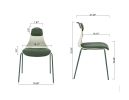 Leisure Chair Dining Chair with match color pad; tilt degree 15Â°; iron foot with mute pad; 300LBS; Green; set of 2