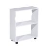 47.4" L Computer Desk with movable bookcase; oak & white