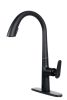 Single handle pull down kitchen sensor faucet High quality spool Lead-free copper material; Black