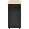 K&amp;K Store Kitchen Island Cart with Two Storage Cabinets and Four Locking Wheels; Wine Rack; Two Drawers; Spice Rack; Towel Rack (Black)