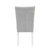 Elizaveta Side Chair (Set-2); Gray Velvet; Faux Crystal Diamonds &amp;White High Gloss Finish DN00815