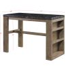 Charnell Counter Heigh Table in Marble &amp; Oak Finish DN00551