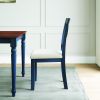(Set of 2) Lafayette Navy Blue Wood Wood Upholstered Dining Chair