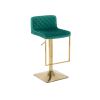 SUPERJARE Bar Stools - Swivel Barstool Chairs with Back; Modern Pub Kitchen Counter Height; velvet; ( 1pc/ctn )