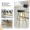 TOPMAX Modern 30inch Bar Stools; Bar Dining Chairs with Velvet Upholstered Back and Seat Cushions for Dining Room; Home Bar; Set of 2; Gray