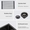 33 inch Farmhouse Kitchen Sink Gunmetal Black Apron Front 16 Gauge Stainless Steel Deep Single Bowl Kitchen Farm Sinks