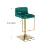 SUPERJARE Bar Stools - Swivel Barstool Chairs with Back; Modern Pub Kitchen Counter Height; velvet; ( 1pc/ctn )