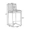 TOPMAX Modern 25inch Counter Height Bar Stools; Dining Chairs with Velvet Upholstered Seat and Backrest for Party; Dining Room; Set of 2; Gray