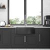 33 inch Farmhouse Kitchen Sink Gunmetal Black Apron Front 16 Gauge Stainless Steel Deep Single Bowl Kitchen Farm Sinks
