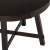 TREXM Farmhouse Round Extendable Dining Table with 16&quot; Leaf Wood Kitchen Table (Espresso)