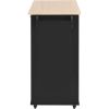 K&amp;K Store Kitchen Island Cart with Two Storage Cabinets and Four Locking Wheels; Wine Rack; Two Drawers; Spice Rack; Towel Rack (Black)