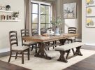 Pascaline Side Chair (Set-2); Gray Fabric; Rustic Brown &amp; Oak Finish DN00703