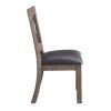 Raphaela Side Chair (Set-2) in Black PU &amp; Weathered Cherry Finish DN00981