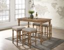 Farsiris Counter Height Table; Weathered Oak Finish 77175