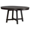 TREXM Farmhouse Round Extendable Dining Table with 16&quot; Leaf Wood Kitchen Table (Espresso)