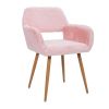 HengMing Dining Chairs with Faux Fur; Mid Century Side Chairs with Solid Painting Steel Leg for Dining Room